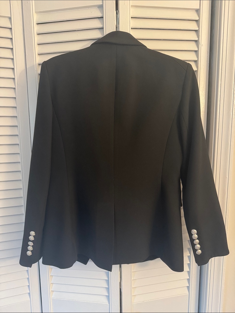 Veronica Beard Black Double-Breasted Blazer with Silver Buttons - Picture 2 of 5